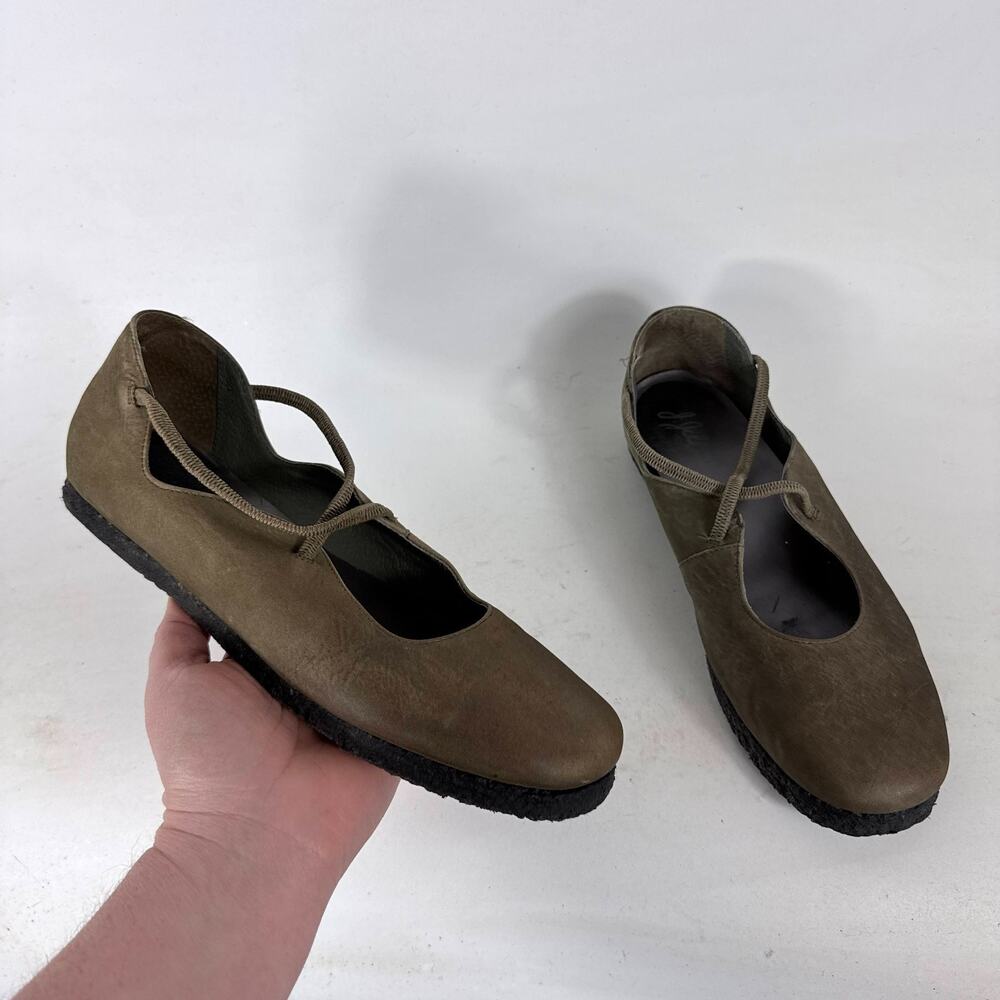 J. Jill Flats Women's 8 Dark Brown Suede Leather Round Toe Slip-On Casual Shoes